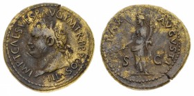 Monete Romane Imperiali
Tito (79-81 d.C.)
Sesterzio databile agli anni 80-81 d.C. - Zecca: Roma - Diritto: testa laureata dell'Imperatore a sinistra...
