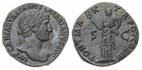 Monete Romane Imperiali
Adriano (117-138 d.C.)
Sesterzio databile al periodo 119-121 d.C. - Zecca: Roma - Diritto: busto laureato dell'Imperatore a ...
