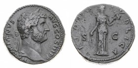 Monete Romane Imperiali
Adriano (117-138 d.C.)
Sesterzio databile al periodo 134-138 d.C. - Zecca: Roma - Diritto: busto laureato dell'imperatore a ...