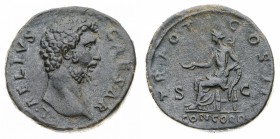 Monete Romane Imperiali
Adriano (117-138 d.C.)
Sesterzio al nome e con l'effigie di Elio, figlio adottivo dell'Imperatore, databile 137 d.C. - Zecca...