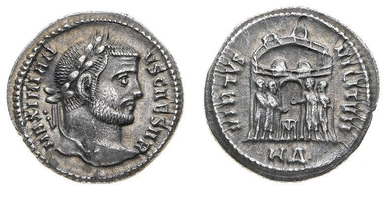 Monete Romane Imperiali
Galerio Massimiano (305-311 d.C.)
Argenteo con il tito...