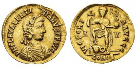 Monete Romane Imperiali
Valentiniano III (425-455 d.C.)
 Solido databile al periodo 426-430 d.C. - Zecca: Ravenna - Diritto: busto diademato di rose...