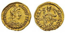 Monete Romane Imperiali
Valentiniano III (425-455 d.C.)
Solido databile al periodo 430-455 d.C. - Zecca: Milano - Diritto: busto diademato di rosett...