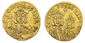 Monete Bizantine

Teofilo (829-842) - Solido databile al 830-840 - Zecca: Costantinopoli - Diritto: busto coronato dell'Imperatore di fronte con una...