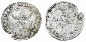 Monete di Zecche Italiane
Carmagnola
Michele Antonio (1504-1528) - Cornuto - Diritto: stemma obliquo sormontato da elmo e cimiero - Rovescio: San Co...