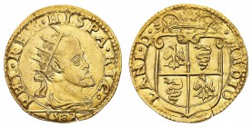 Monete di Zecche Italiane
Ducato di Milano
Filippo II di Spagna (1556-1598) - Doppia 1582 - Zecca: Milano - Diritto: busto radiato, paludato e coraz...