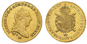 Monete di Zecche Italiane
Ducato di Milano
Giuseppe II d'Asburgo (1780-1790) - Mezza Sovrana 1787 - Zecca: Milano - Diritto: effigie di Giuseppe II ...