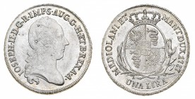 Monete di Zecche Italiane
Ducato di Milano
Giuseppe II Imperatore (1780-1790) - Lira 1783 - Zecca: Milano - Diritto: effigie laureata di Giuseppe II...