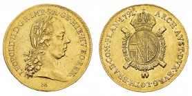 Monete di Zecche Italiane
Ducato di Milano
Leopoldo II d'Asburgo (1790-1792) - Mezza Sovrana 1791 - Zecca: Milano - Diritto: effigie di Leopoldo II ...