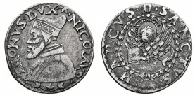 Monete di Zecche Italiane
Repubblica di Venezia
Nicolò Tron (1471-1473) - Lira "Tron" - Zecca: Venezia - Diritto: busto paludato del Doge a sinistra...