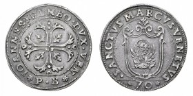 Monete di Zecche Italiane
Repubblica di Venezia
Giovanni Bembo (1651-1618) - Mezzo Scudo della Croce da 70 Soldi - Zecca: Venezia - Diritto: croce f...
