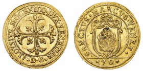 Monete di Zecche Italiane
Repubblica di Venezia
Alvise IV Mocenigo (1763-1779) - Mezzo Scudo della Croce in oro da 8 Zecchini - Zecca: Venezia - Dir...