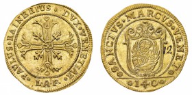 Monete di Zecche Italiane
Repubblica di Venezia
Paolo Renier (1779-1789) - Scudo della Croce in oro da 12 Zecchini - Zecca: Venezia - Diritto: croce...