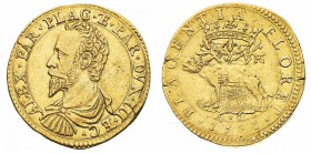 Monete di Zecche Italiane
Ducato di Parma e Piacenza
Alessandro Farnese (1586-1592) - 2 Doppie 1591 - Zecca: Piacenza - Diritto: busto corazzato del...