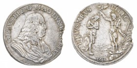 Monete di Zecche Italiane
Granducato di Toscana
Cosimo III de' Medici (1670-1723) - Piastra 1681 - Zecca: Firenze - Diritto: busto paludato e corazz...