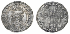 Monete di Zecche Italiane
Stati Pontifici
Pio II (1458-1464) - Grosso - Zecca: Ancona - Diritto: stemma sormontato dalle chiavi decussate e dalla ti...
