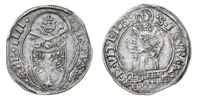 Monete di Zecche Italiane
Stati Pontifici
Sisto IV (1471-1484) - Bolognino romano - Zecca: Viterbo - Diritto: stemma sormontato dalle chiavi decussa...