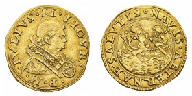 Monete di Zecche Italiane
Stati Pontifici
Giulio II (1503-1513) - Doppio Fiorino di Camera - Zecca: Roma - Diritto: busto del Papa a destra - Rovesc...