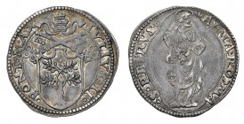 Monete di Zecche Italiane
Stati Pontifici
Giulio II (1503-1513) - Mezzo Giulio - Zecca: Roma - Diritto: stemma sormontato dalle chiavi decussate e d...