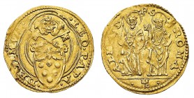 Monete di Zecche Italiane
Stati Pontifici
Leone X (1513-1521) - Ducato - Zecca: Roma - Diritto: stemma sormontato dalle chiavi decussate e dalla tia...