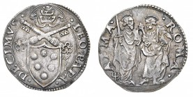 Monete di Zecche Italiane
Stati Pontifici
Leone X (1513-1521) - Giulio - Zecca: Roma - Diritto: stemma sormontato dalle chiavi decussate e dalla tia...