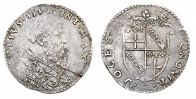 Monete di Zecche Italiane
Stati Pontifici
Giulio III (1550-1555) - Due terzi di Paolo - Zecca: Bologna - Diritto: busto del Papa a destra con pivial...