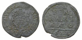 Monete di Zecche Italiane
Stati Pontifici
Urbano VIII (1623-1644) - Mezzo Bolognino 1623 - Zecca: Ferrara - Diritto: stemma sormontato dalle chiavi ...