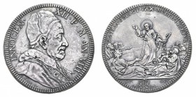 Monete di Zecche Italiane
Stati Pontifici
Innocenzo XII (1691-1700) - Piastra 1698 Anno VIII - Zecca: Roma - Diritto: busto del Papa a destra - Rove...
