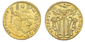 Monete di Zecche Italiane
Stati Pontifici
Benedetto XIV (1740-1758) - Zecchino 1747 - Zecca: Roma - Diritto: la Chiesa seduta sulle nubi tiene le ch...