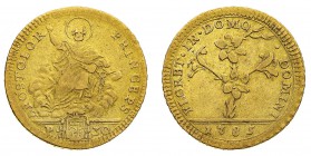 Monete di Zecche Italiane
Stati Pontifici
Pio VI (1775-1799) - Doppia Romana 1785 - Zecca: Roma - Diritto: pianta di giglio con fiori - Rovescio: Sa...