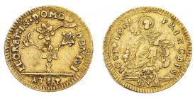 Monete di Zecche Italiane
Stati Pontifici
Pio VI (1775-1799) - Mezza Doppia Romana 1787 - Zecca: Roma - Diritto: pianta di giglio con fiori - Rovesc...