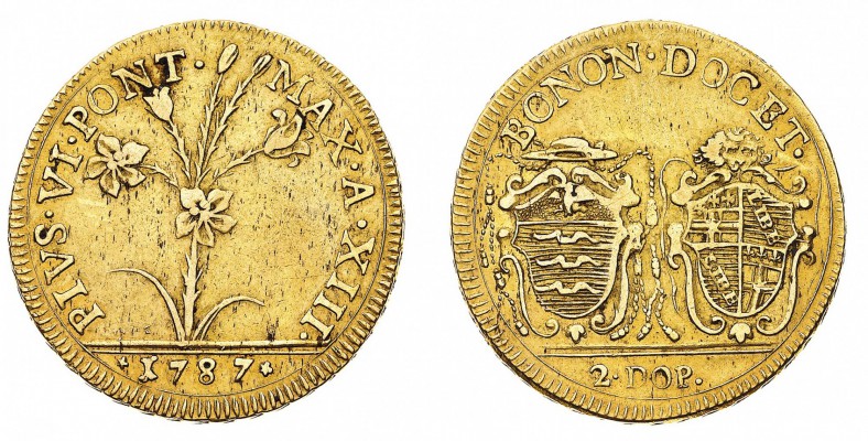 Monete di Zecche Italiane
Stati Pontifici
Pio VI (1775-1799) - 2 Doppie Romane...