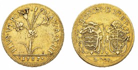 Monete di Zecche Italiane
Stati Pontifici
Pio VI (1775-1799) - 2 Doppie Romane 1787 - Zecca: Bologna - Diritto: pianta di giglio con fiori - Rovesci...