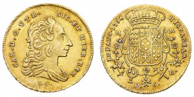 Monete di Zecche Italiane
Regno di Napoli
Carlo III di Borbone (1734-1759) - 6 Ducati 1754 - Zecca: Napoli - Diritto: busto del Re a destra - Rovesc...