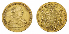 Monete di Zecche Italiane
Regno di Napoli
Ferdinando IV di Borbone (1749-1799) - 6 Ducati 1767 - Zecca: Napoli - Diritto: busto giovanile del Re a d...
