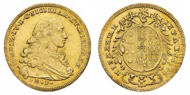 Monete di Zecche Italiane
Regno di Napoli
Ferdinando IV di Borbone (1759-1825) - 6 Ducati 1774 - Zecca: Napoli - Diritto: busto adulto del Re a dest...