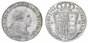 Monete di Zecche Italiane
Regno di Napoli
Ferdinando IV di Borbone (1759-1799) - Piastra 1793 - Zecca: Napoli - Diritto: busto del Re a destra - Rov...