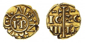 Monete di Zecche Italiane
Regno di Sicilia
Federico II di Svevia (1198-1250) - Multiplo di Tarì databile al periodo 1209-1220 - Zecca: Messina - Dir...