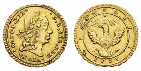 Monete di Zecche Italiane
Regno di Sicilia
Carlo III di Borbone (1734-1759) - Oncia 1734 - Zecca: Palermo - Diritto: effigie del Re a destra - Roves...