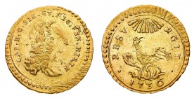 Monete di Zecche Italiane
Regno di Sicilia
Carlo III di Borbone (1734-1759) - Oncia 1736 - Zecca: Palermo - Diritto: effigie del Re a destra - Roves...