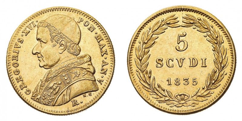 Antichi Stati Italiani
Stato Pontificio
Gregorio XVI (1831-1846) - 5 Scudi 183...