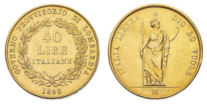 Antichi Stati Italiani
Governi Provvisori
Lombardia - 40 Lire 1848 - Zecca: Mi...
