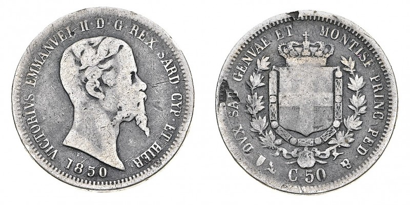Regno di Sardegna
Vittorio Emanuele II (1849-1861)
50 Centesimi 1850 - Zecca: ...