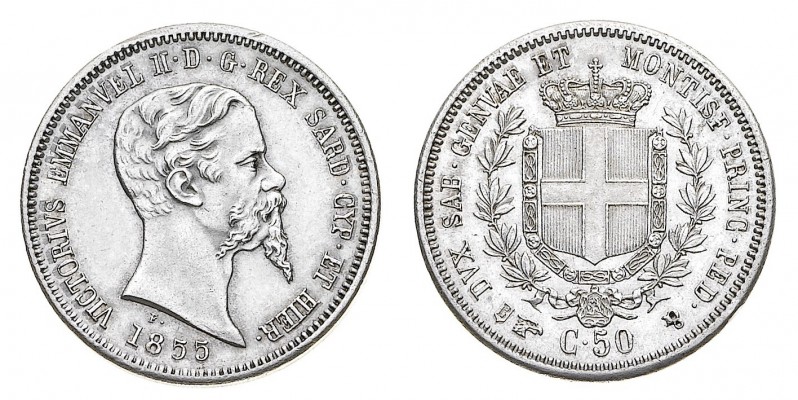 Regno di Sardegna
Vittorio Emanuele II (1849-1861)
50 Centesimi 1855 - Zecca: ...