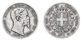 Regno di Sardegna
Vittorio Emanuele II (1849-1861)
1 Lira 1850 - Zecca: Genova - Diritto: effigie del Re a destra - Rovescio: stemma di Casa Savoia ...