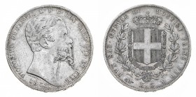 Regno di Sardegna
Vittorio Emanuele II (1849-1861)
5 Lire 1858 - Zecca: Torino - Diritto: effigie del Re a destra - Rovescio: stemma di Casa Savoia ...