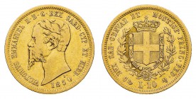 Regno di Sardegna
Vittorio Emanuele II (1849-1861)
10 Lire 1850 - Zecca: Genova - Diritto: effigie del Re a sinistra - Rovescio: stemma completo di ...