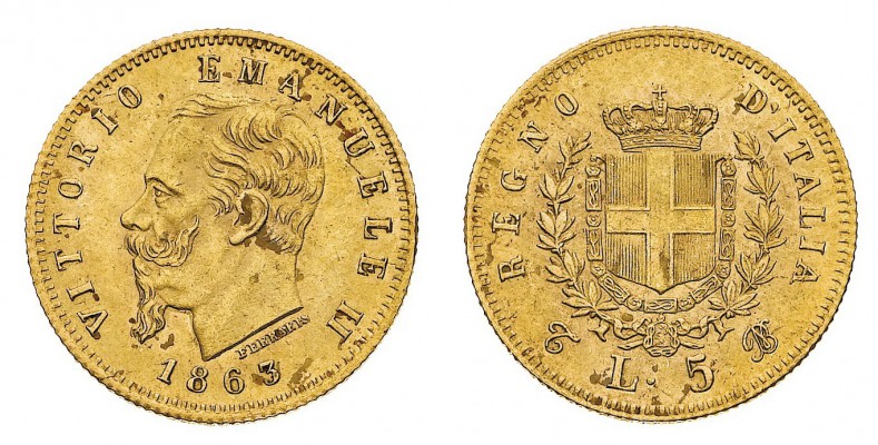 Regno d'Italia
Vittorio Emanuele II (1861-1878)
5 Lire 1863 - Zecca: Torino - ...