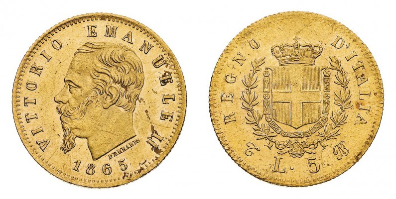 Regno d'Italia
Vittorio Emanuele II (1861-1878)
5 Lire 1865 - Zecca: Torino - ...