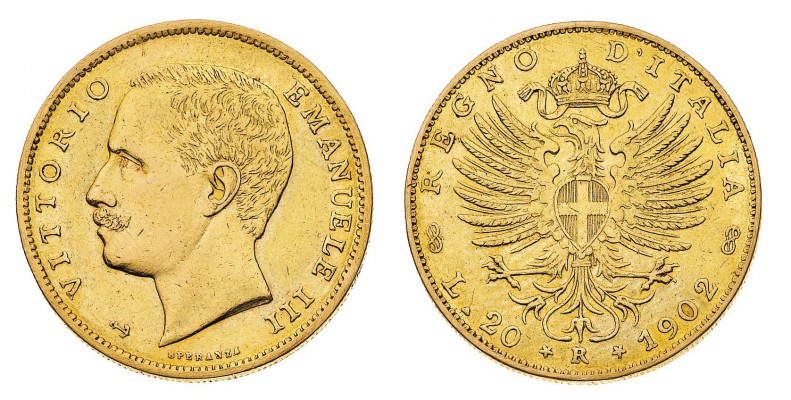 Regno d'Italia
Vittorio Emanuele III (1900-1946)
20 Lire Aquila Sabauda 1902 A...